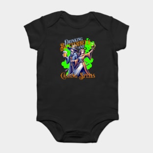 Drinking Butterbeer and Casting Spells Magical Wizards Baby Bodysuit